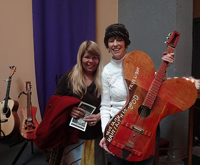 with Donna Stjerna from Still on the Hill and the butterfly guitar
